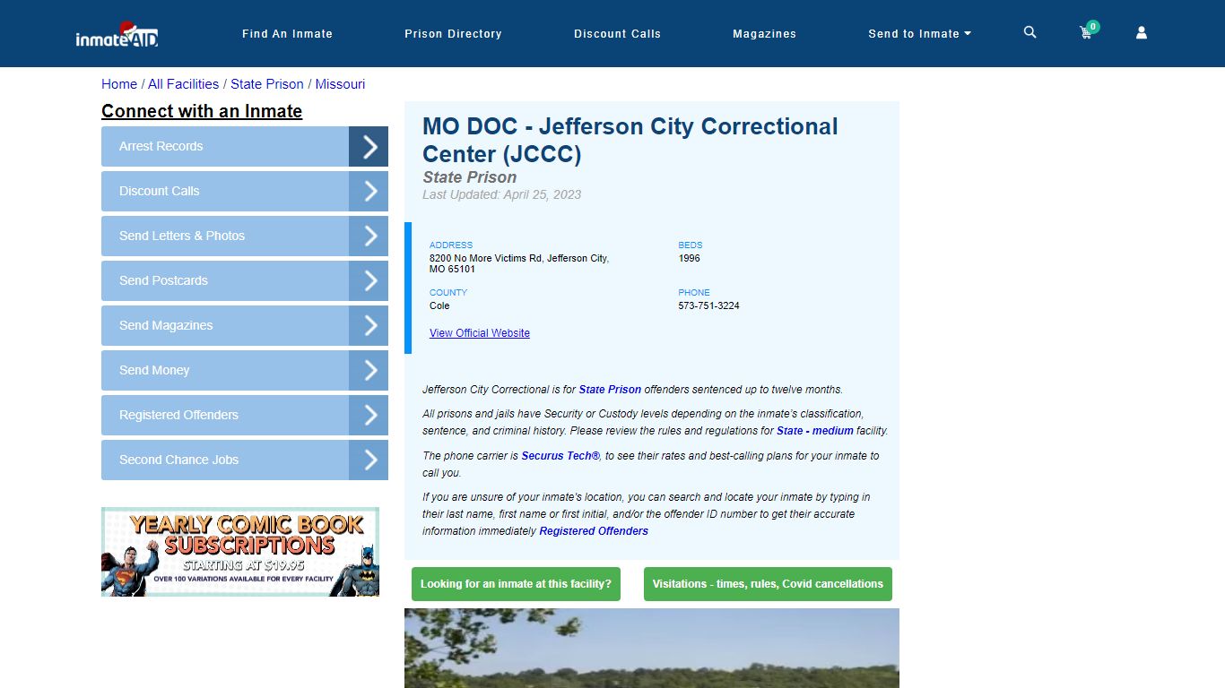MO DOC - Jefferson City Correctional Center (JCCC) - InmateAid